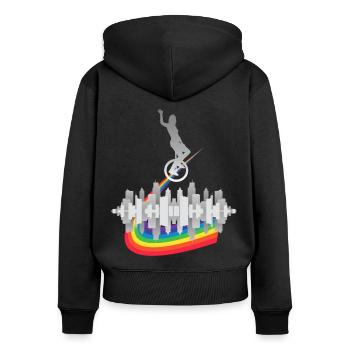 Unicycle unicycle unicycle unicyclist - Women's Premium Organic Zip Hoodie - black - Back - Julia (174cm)