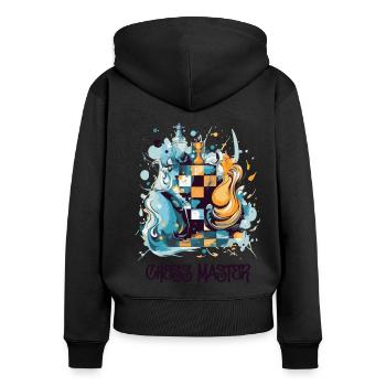 Chess Master - Sweat à capuche zippé Premium bio Femme - noir - Dos - Julia (174cm)