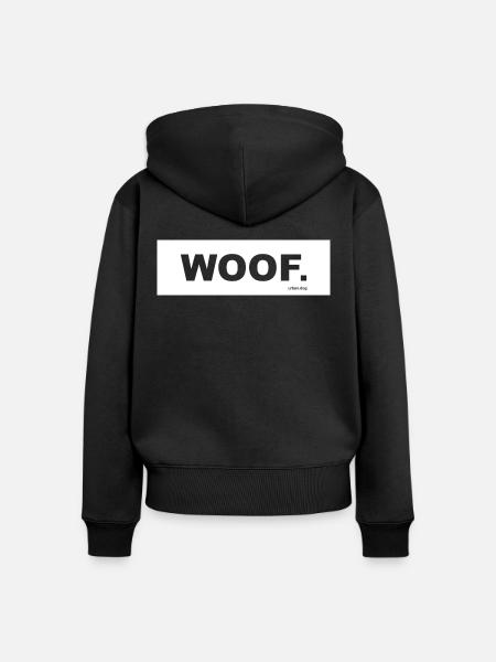 WOOF urban.dog White - Frauen Premium Bio Zip Hoodie - Schwarz