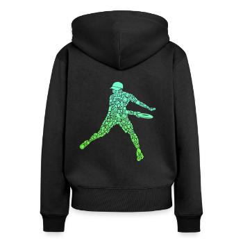 Discgolfer Symbole Discgolf Jungen Disc Golf - Frauen Premium Bio Zip Hoodie - Schwarz - Hinten - Julia (174cm)