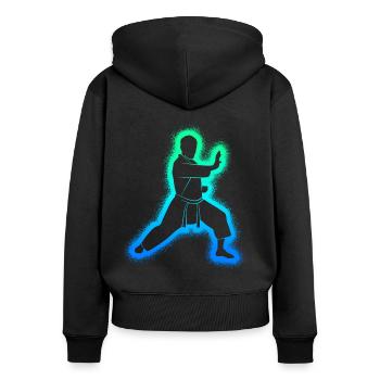 Taekwondo Kampfsport Kinder Jungen Karate - Frauen Premium Bio Zip Hoodie - Schwarz - Hinten - Julia (174cm)