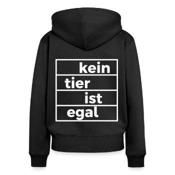 kein Tier ist egal Tierschützer Tierschutz - Frauen Premium Bio Zip Hoodie - Schwarz - Hinten - Julia (174cm)