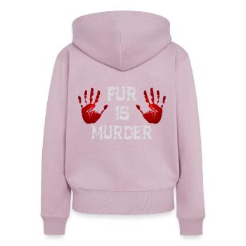 Fur is murder - Women's Premium Organic Zip Hoodie - dusky pink - Back - Julia (174cm)