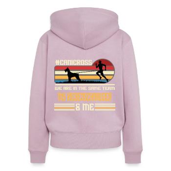 canicross rießenschnauzer zughund zughundesport - Sweat à capuche zippé Premium bio Femme - rose poudré - Dos - Julia (174cm)