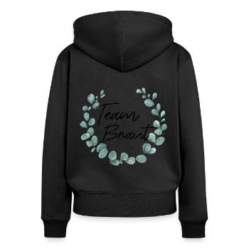 Team Braut - Junggesellinnenabschied - Frauen Premium Bio Zip Hoodie - Schwarz - Hinten - Julia (174cm)
