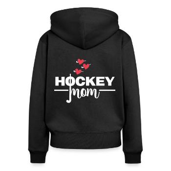 feldhockey hockeymom hockey hockey - Sweat à capuche zippé Premium bio Femme - noir - Dos - Julia (174cm)