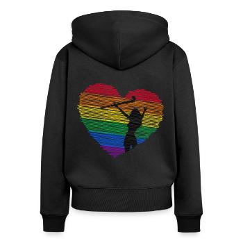 feldhockey hockey fieldhockey-lgbt - Women's Premium Organic Zip Hoodie - black - Back - Julia (174cm)