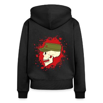 Toter Guerillero - Frauen Premium Bio Zip Hoodie - Schwarz - Hinten - Julia (174cm)