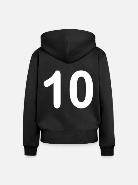10 - Frauen Premium Bio Zip Hoodie - Schwarz