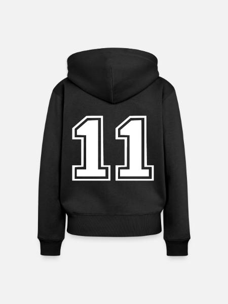 11 - Frauen Premium Bio Zip Hoodie - Schwarz