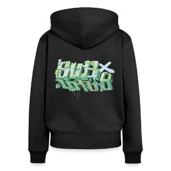 Suburbs - Sweat à capuche zippé Premium bio Femme - noir - Dos - Julia (174cm)