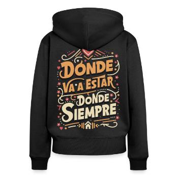 Where is it going to be, where it will always be - Women's Premium Organic Zip Hoodie - black - Back - Julia (174cm)