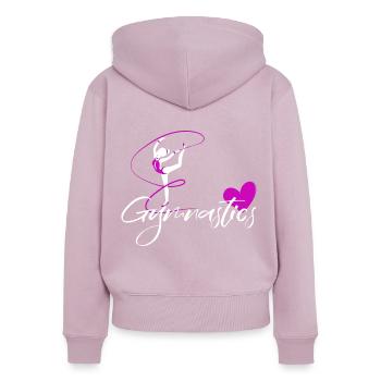 turnen bodenturnen rhytmische sportgymnastik - Frauen Premium Bio Zip Hoodie - Altrosa - Hinten - Julia (174cm)
