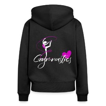 gymnastique sol gymnastique gymnastique sportive rythmique gymnastique - Sweat à capuche zippé Premium bio Femme - noir - Dos - Julia (174cm)