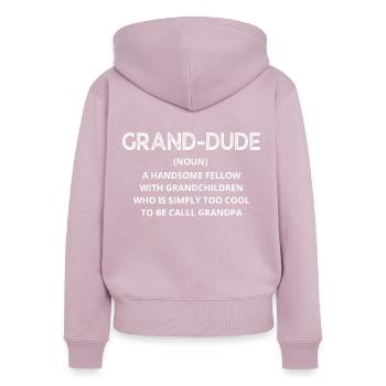 GRAND-DUDE - Frauen Premium Bio Zip Hoodie - Altrosa - Hinten - Julia (174cm)
