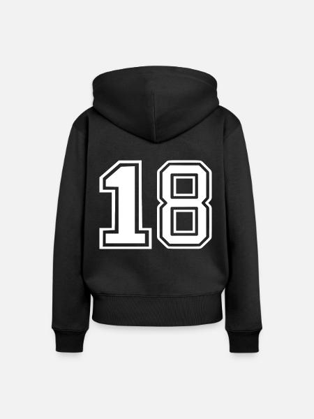 18 - Frauen Premium Bio Zip Hoodie - Schwarz