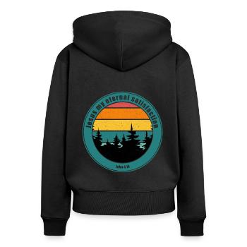 Jesus my eternal satisfaction - Women's Premium Organic Zip Hoodie - black - Back - Julia (174cm)