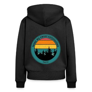 Jesus my sweet satisfaction - Women's Premium Organic Zip Hoodie - black - Back - Julia (174cm)