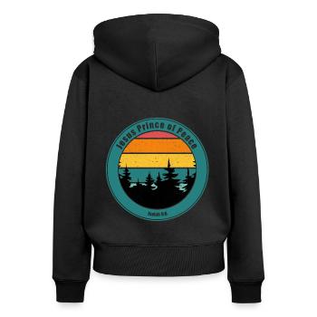 Jesus Prince of Peace - Women's Premium Organic Zip Hoodie - black - Back - Julia (174cm)