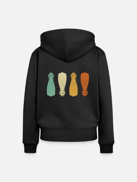 Tauchflossen Tauchen - Frauen Premium Bio Zip Hoodie - Schwarz
