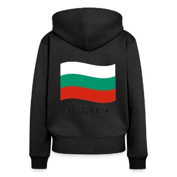 Flag Bulgaria - Bulgaria - Women's Premium Organic Zip Hoodie - black - Back - Julia (174cm)