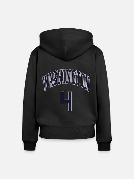 Washington 4 - Frauen Premium Bio Zip Hoodie - Schwarz