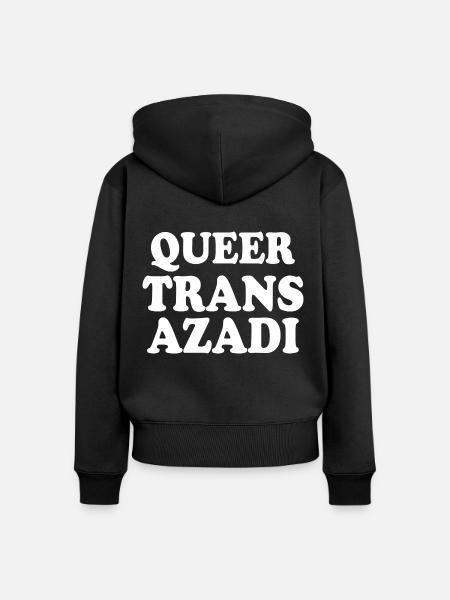 Queer trans azadi - Frauen Premium Bio Zip Hoodie - Schwarz