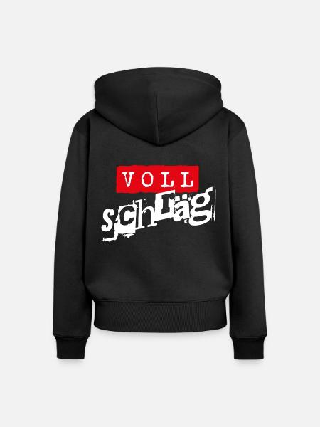 Voll schräg - Frauen Premium Bio Zip Hoodie - Schwarz