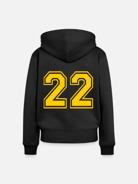 22 - Frauen Premium Bio Zip Hoodie - Schwarz