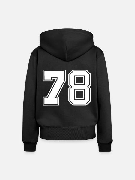 78 - Frauen Premium Bio Zip Hoodie - Schwarz