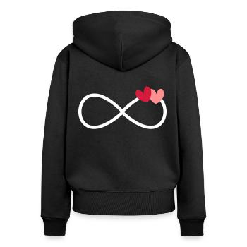 Infinity Infinity Symbol 2 hearts - Women's Premium Organic Zip Hoodie - black - Back - Julia (174cm)