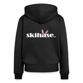 skihase hüttengaudi alpin ski skihaserl - Frauen Premium Bio Zip Hoodie - Schwarz - Hinten - Julia (174cm)