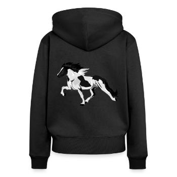 Rappschecke Tölter - Frauen Premium Bio Zip Hoodie - Schwarz - Hinten - Julia (174cm)