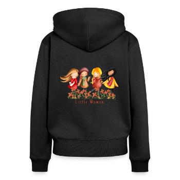 Litte Women - Happy Girls - Kleine Mädchen - Frauen Premium Bio Zip Hoodie - Schwarz - Hinten - Julia (174cm)