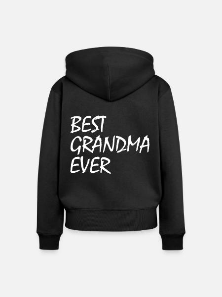 Best grandma ever - Frauen Premium Bio Zip Hoodie - Schwarz