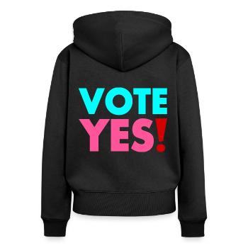 Vote yes - Women's Premium Organic Zip Hoodie - black - Back - Julia (174cm)