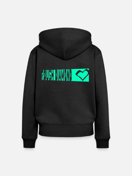 DIAMANT - Frauen Premium Bio Zip Hoodie - Schwarz
