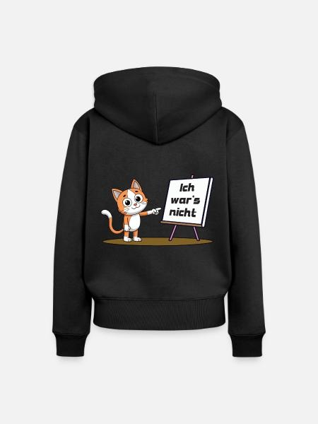 Ich war's nicht - Frauen Premium Bio Zip Hoodie - Schwarz