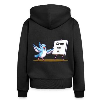 Scheiß drauf - Frauen Premium Bio Zip Hoodie - Schwarz - Hinten - Julia (174cm)