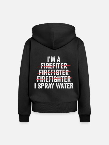 Ich bin Feuerwehrmann - Frauen Premium Bio Zip Hoodie - Schwarz