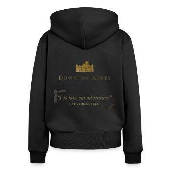 Downton Abbey Lady Grantham I Do Love Adventures - Frauen Premium Bio Zip Hoodie - Schwarz - Hinten - Julia (174cm)