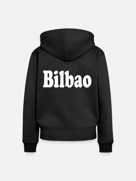 BILBAO - Frauen Premium Bio Zip Hoodie - Schwarz