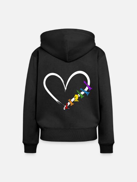 Schach Schachmatt Schachspieler - Frauen Premium Bio Zip Hoodie - Schwarz