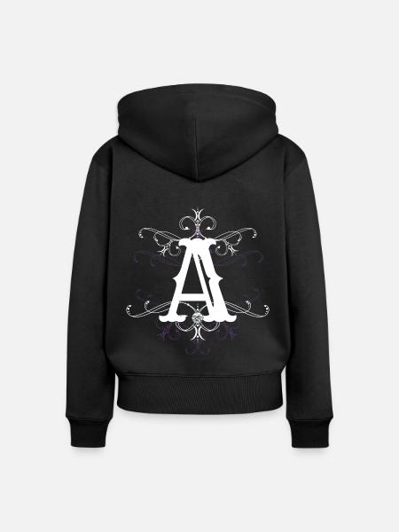 Buchstabe A Buchstabe-A - Frauen Premium Bio Zip Hoodie - Schwarz
