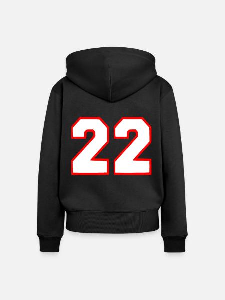 22 - Frauen Premium Bio Zip Hoodie - Schwarz