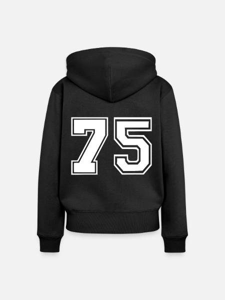 75 - Frauen Premium Bio Zip Hoodie - Schwarz