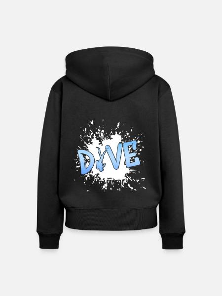 Dive Tauchen Scuba - Frauen Premium Bio Zip Hoodie - Schwarz