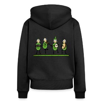 Music-making sheep Irish music - Women's Premium Organic Zip Hoodie - black - Back - Julia (174cm)