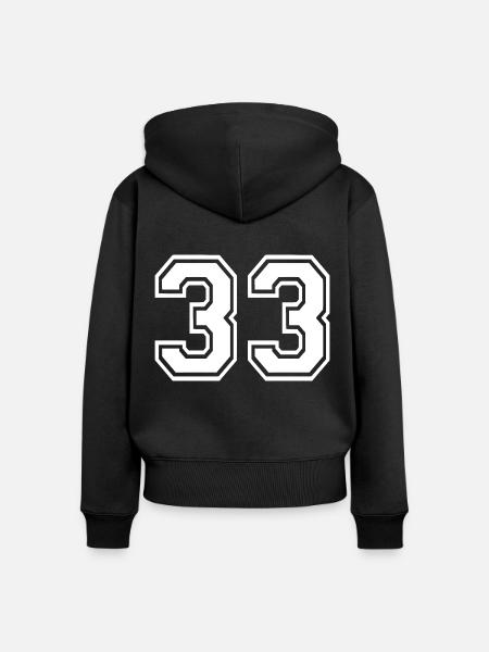 33 - Frauen Premium Bio Zip Hoodie - Schwarz