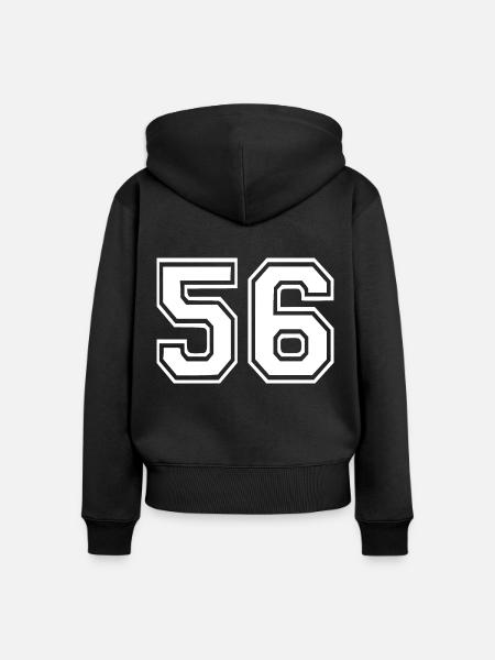 56 - Frauen Premium Bio Zip Hoodie - Schwarz